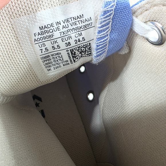 Converse Chuck Taylor All Star Platform High Top Periwinkle Women's US 7.5 - Picture 8 of 8